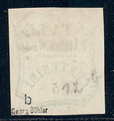 5 C blaugrün, ungebr. Pracht o. Gummi, tiefst gepr. Georg Bühler  ...