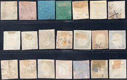 1851-1863 überkpl. Slg. der Mi. 1-15, dabei 10-40 C je in 3 ...