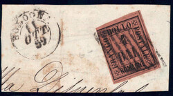 4 Baj schwarz a. rotbraun a. großem Pracht-Bfstck. BOLOGNA, signiert ...