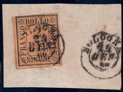 2 Baj schwarz a. bräunl´gelb a. großem Pracht-Bfstck. BOLOGNA, ...