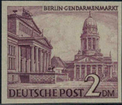 2 DM Berliner Bauten (I) ungezähnter Kontrollabzug a. grünl. Papier ...