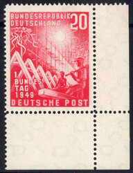 20 Pf Bundestag, Ecke re.u., postfr. Luxus  Automatically generated ...