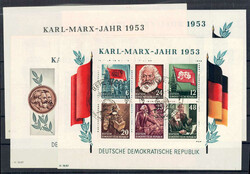 1953 Marx-Blocks, kpl. Garnitur, rundgestpl. Pracht mit SST