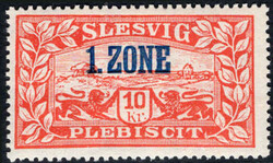 10 Kr dkl´orangerot m. blauem Aufdruck, postfr. Luxus, tiefst gepr. ...