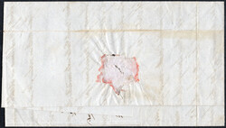 2 Kr schwarz voll- bis riesenrandig (senkr. Brieffaltung durch Marke) ...