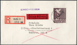2 M Schwarzaufdruck a. überfrank. Eil-R-Bf. Berlin, zentr. ...