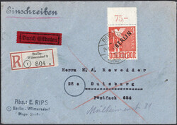 3 M Schwarzaufdruck v. OBerand Platte dgz a. überfrank. Eil-R-Bf. v. ...