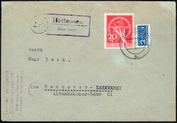 20+5 Pf Währungsgeschädigte, portoger. EF a. Bf. v. Hettensen über ...