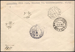1949 Währungsgeschädigten-Block-Herzstück m. ZuF, portoger. MiF a. ...