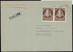 5 Pf Glocke mitte waagr. Paar, seltene portoger. MeF a. ...