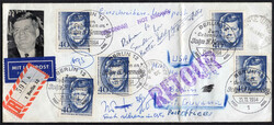 40 Pf J.F.K. 5x a. LuPo-R-FDC v. Berlin m. 5x ESST n. Brit. Guyana m. ...