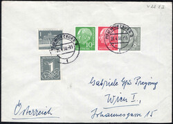 1+5+10+20+8 Pf Heuss-ZusDr. lgd. Wz. Nachauflage m. ZuF a. portoger. ...