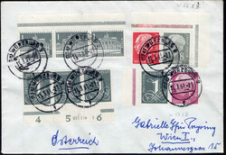 20+8 Pf Heuss-ZusDr. lgd. Wz. Nachauflage re.o.Ecke m. ZuF u.a. 1 Pf ...