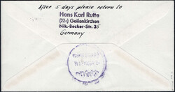 8+20+8 Pf Heuss-ZusDr lgd. Wz. Nachauflage v. UR a. Erstflugbf. ...