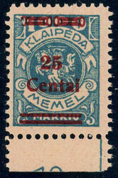 25 C a. 1000 M grünl´blau v. UR Aufdrucktype II, postfr. Luxus, ...