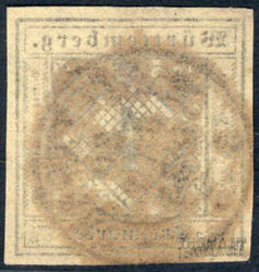 1 Kr schwarz a. altelfenbein, vollrandig zentr. rundgestpl. Luxus ...