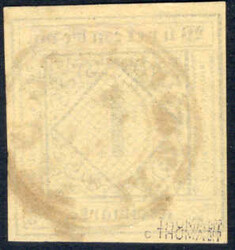 1 Kr schwarz a. altelfenbein, vollrandig zentr. rundgestpl. Luxus, ...