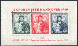 1949 Exportmesse-Bl. in besserer Farbe, postfr. Luxus m. einwandfr. ...
