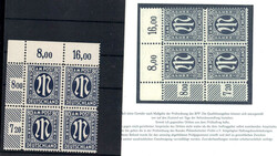 80 Pf dt. Druck im Eck-4er-Bl. li.o., postfr. Luxus (1 Wert ...