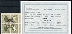 30 Pf AM-Post dt. Druck im 4er-Bl. vom re. Rand auf Bedarfsbriefstk., ...