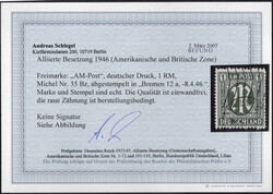 1 RM AM-Post dt. Druck, rundgestpl. Luxus m. Wellenansatz, FA ...