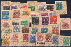 1948 Band-u. Netzaufdruck, je kopfstehender Aufdr., dabei MiNr. 49 ...