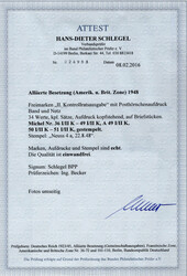 1948 Band-u. Netzaufdruck, je kopfstehender Aufdr., dabei MiNr. 49 ...