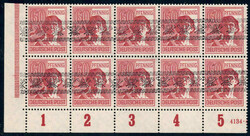 60 Pf Bandaufdruck im 10er-Bl. re.u., postfr. Luxus, je tiefst gepr. ...