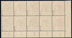 60 Pf Bandaufdruck im 10er-Bl. re.u., postfr. Luxus, je tiefst gepr. ...