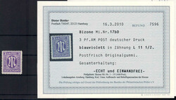 3 Pf AM-Post in bester Farbe/Zhg., postfr. Luxus m. einwandfreiem FA ...