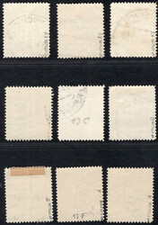 6 Pf AM-Post in allen 9 Typen, rundgestpl. Luxus, alle tiefst gepr. ...