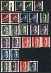 1945 Gitteraufdruck u. Grazer Aufdruck, Lot mit 25 Markwerten (20 ...