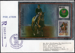 1986 Seoul ´88 numerierter Zinnfolien-Bl. a. gelaufenem R-FDC n. ...