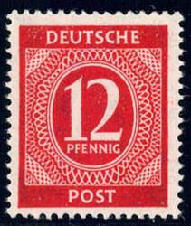 12 Pf Ziffer in Fehlfarbe, ungebr. Pracht, Arge-gepr. Hohmann