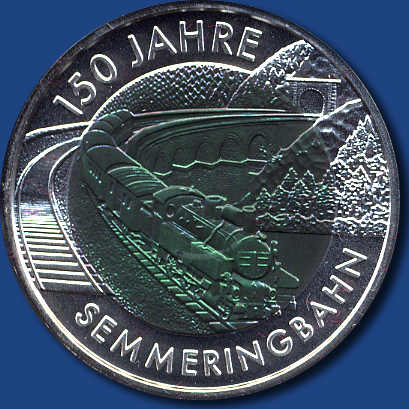 25 € Semmeringbahn, 2004 - Niob-Münze Orig'Verpackung m. ...