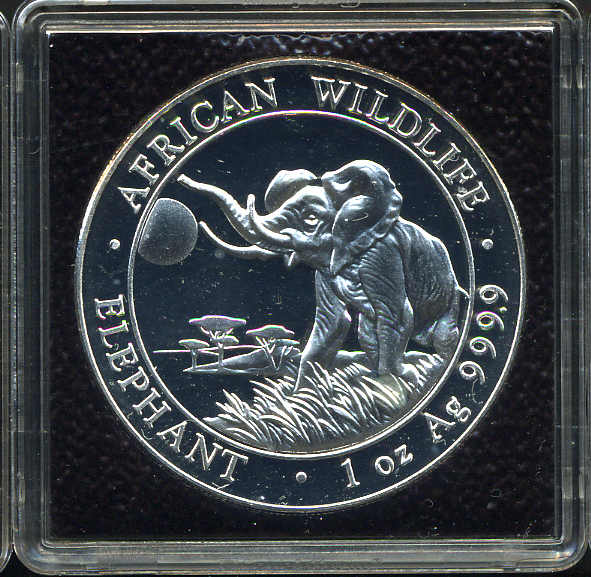 100 Schillinge African Wildlife Elephant, 2016 / 1 Silberunze i. ...