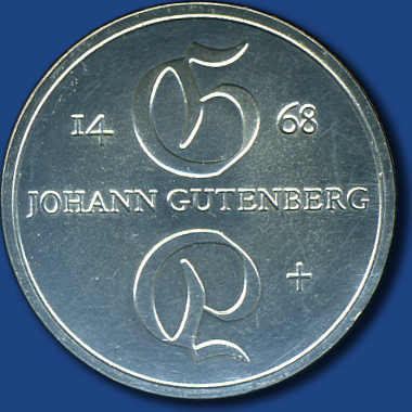 10 Mark Johann Gutenberg, 1968 / ZertifikatAutomatically generated ...