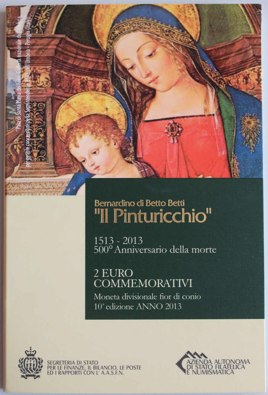 2 €uro Il Pinturicchio, 2013 in Orig'KlappkarteAutomatically ...