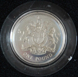 1 Pfund Elisabeth II / Wappen, 1983 Sterlingsilber PP im Orig'Etui ...