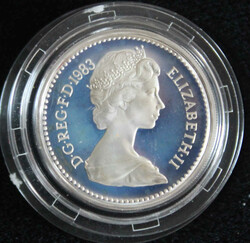 1 Pfund Elisabeth II / Wappen, 1983 Sterlingsilber PP im Orig'Etui ...