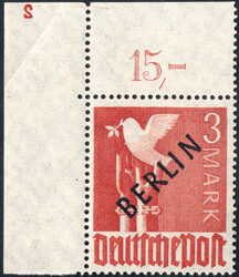 3 M Schwarzaufdruck li.o.Ecke m. spiegelverkehrter Plattennr. "2", ...