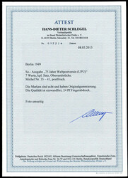 1949 Stephan einheitl. vom OR, postfr. Luxus m. einwandfreiem FA ...