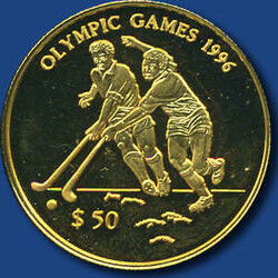 50 Dollar Olympische Spiele Atlanta "Feldhockey", 1996 - 1/4 oz ...