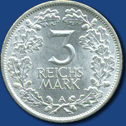 3 RM Rheinlandfeier, 1925 A / f.st.Automatically generated ...