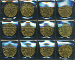12x 10 RPf. Ähren, 1924-36 jedes Jahr vertreten, Prägebuchstabe "A" ...
