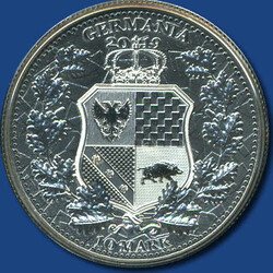 ALLEGORIEN GERMANIA & BRITANNIA: 2 oz Silbermedaille m. Nennwert 10 ...