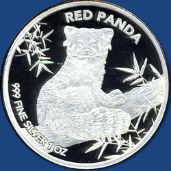 5000 Francs CFA "Red Panda", 2024 / 1 oz Silber in Kapsel
