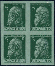 5 Pf Luitpold in Type I im ungezähnten 4er-Bl., postfr. Luxus, ...