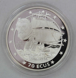 70 ECUS Francis Drake, 1996 / 5 oz Silber gekapseltAutomatically ...