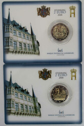 2018 2x 2 € Guillome & Verfassung, je in Coincard